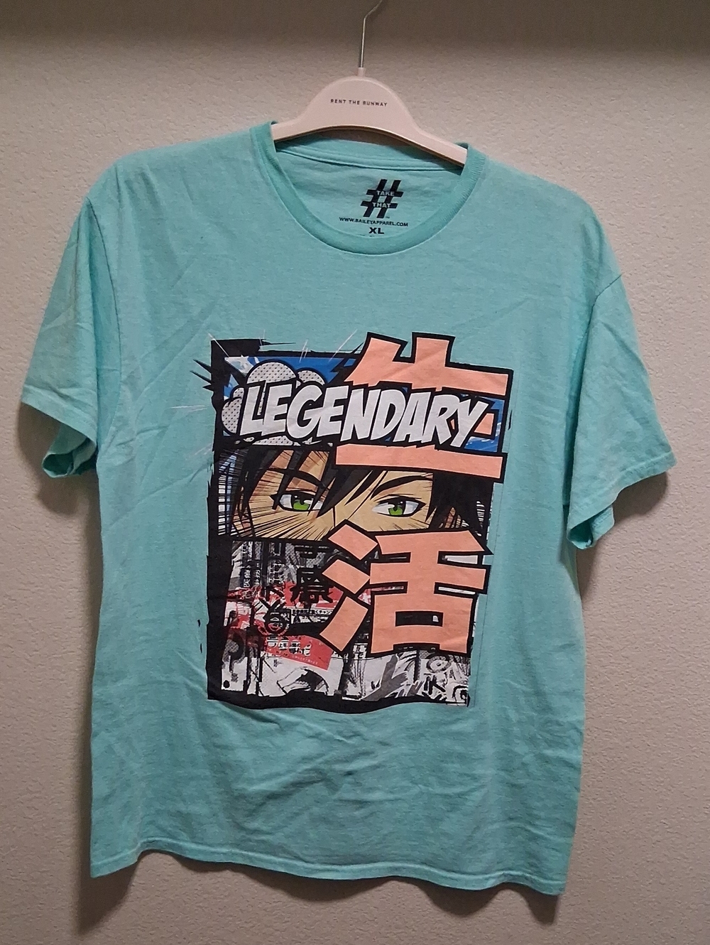 Legendary Graphic Tee - Aqua Short Sleeve Men's Shirt